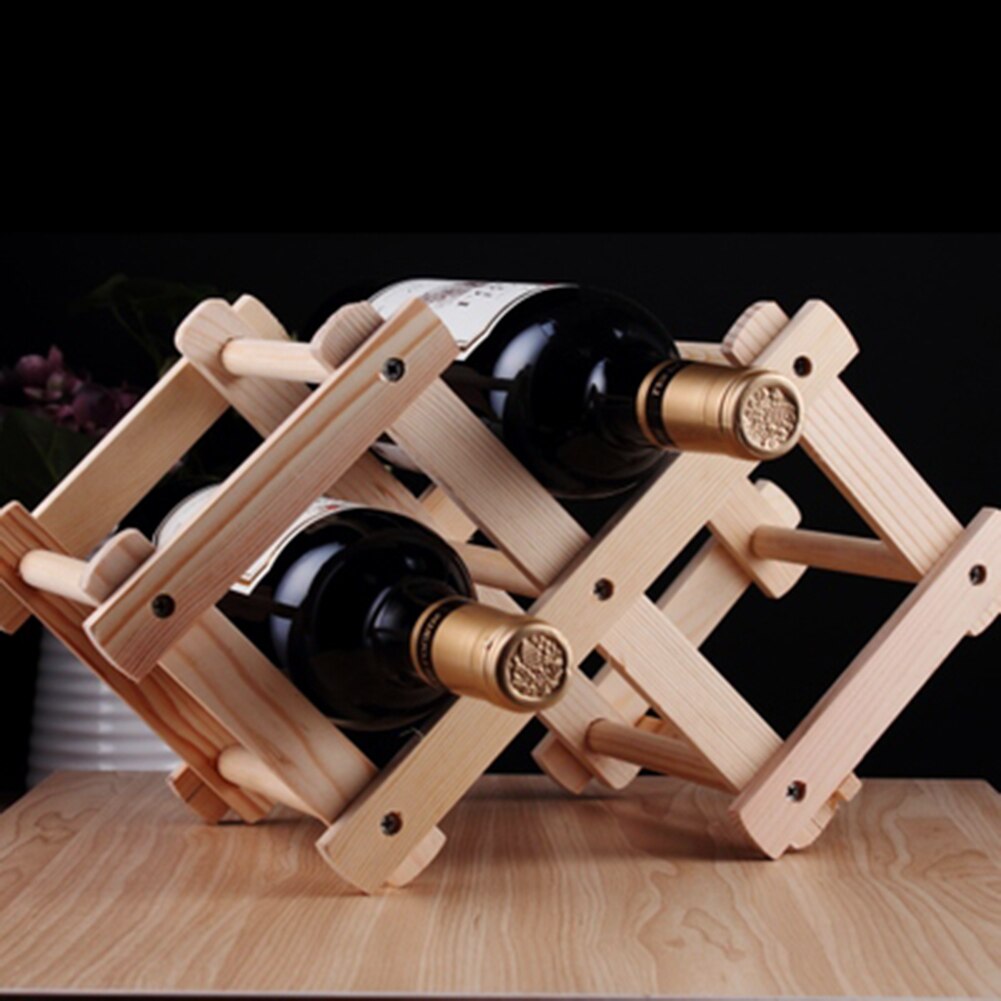 Neue Klassische Klapp Holz Rotwein Halfter Gestell 3 Flaschen Wein Stand Anzeige Regal für Küche Bar