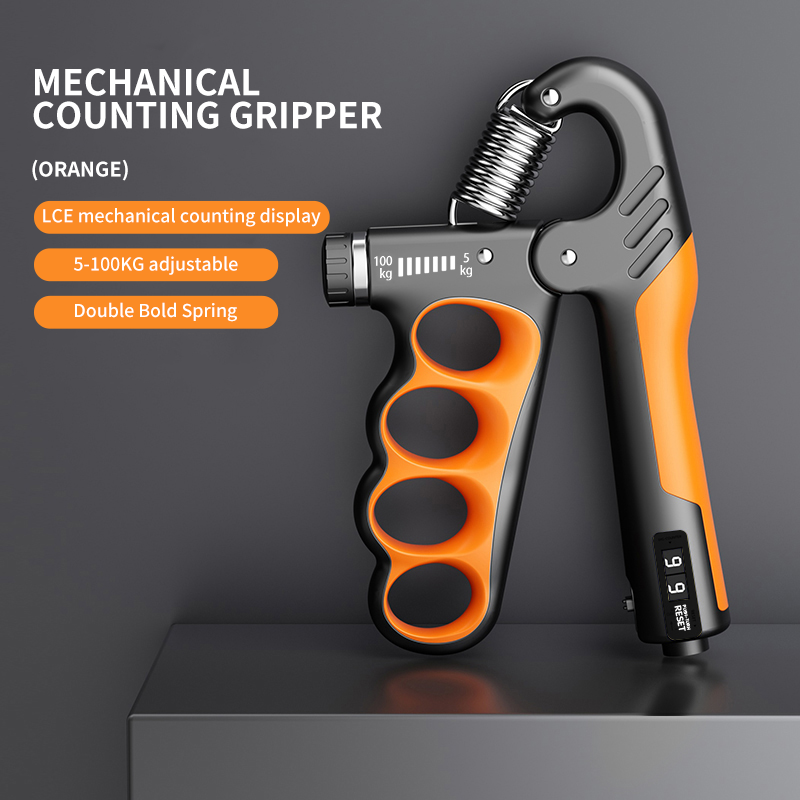 Grip Strengthener Gym Training Hand Exerciser Einstellbar 5-100 KG Fitness Unisex Finger Rehabilitation Training Hand Grip pesas: Brown