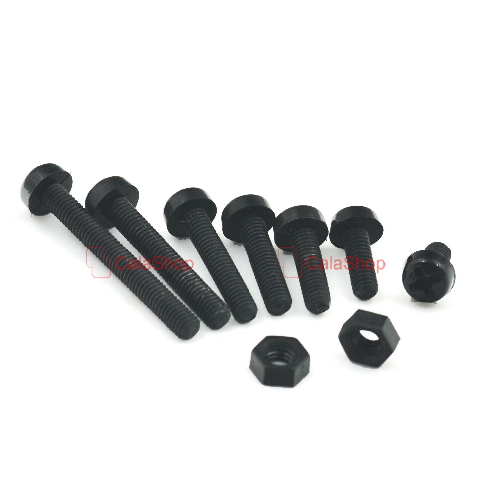 50 st/lot fästelement  m2 plast nylon rund panna phillips skruv bult med muttrar diy fästen vit svart