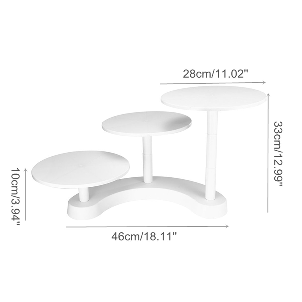 Soportes de pastel de 3 niveles, soporte de plástico para Cupcake, exhibición de postre, boda, de cumpleaños, soporte de pastel de Fondant, utensilios de decoración, suministros blancos
