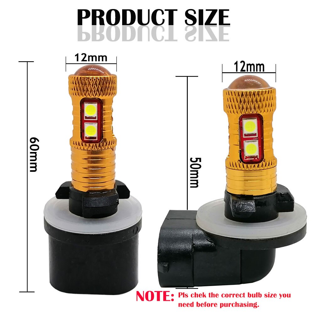 BMT Xms Lampadina H27W/1 H27W/2 880 881 LED Switchback – Bicolore 6500K Bianco E 3000K Giallo, 2 Pezzi, CanBus Ready