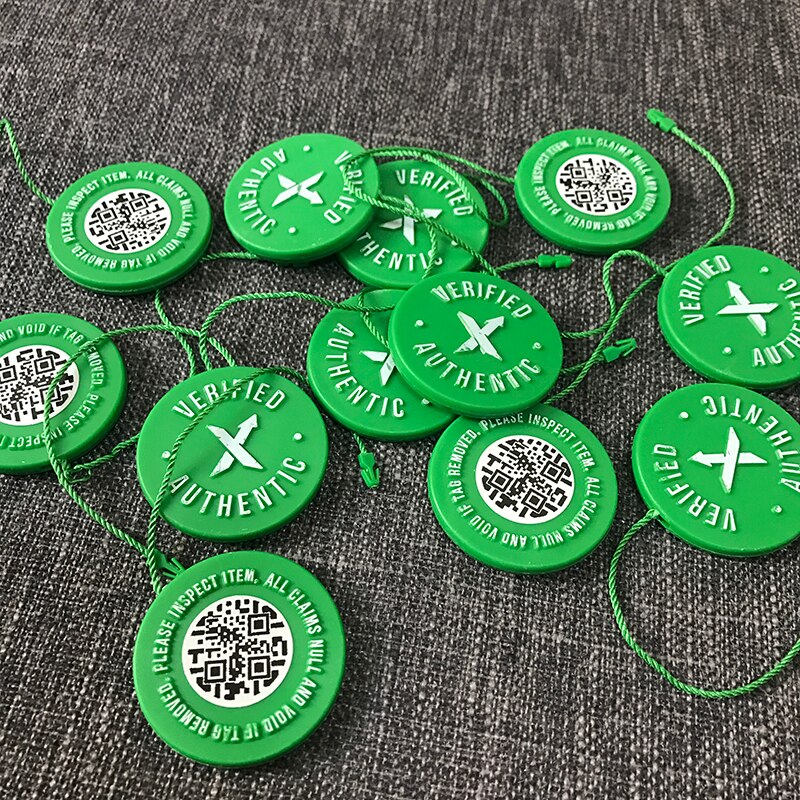 10sets/LOT Stock X OG QR Code Sticker StockX Card Green Circular Tag Plastic Verified Authentic Shoe Buckle Accessories