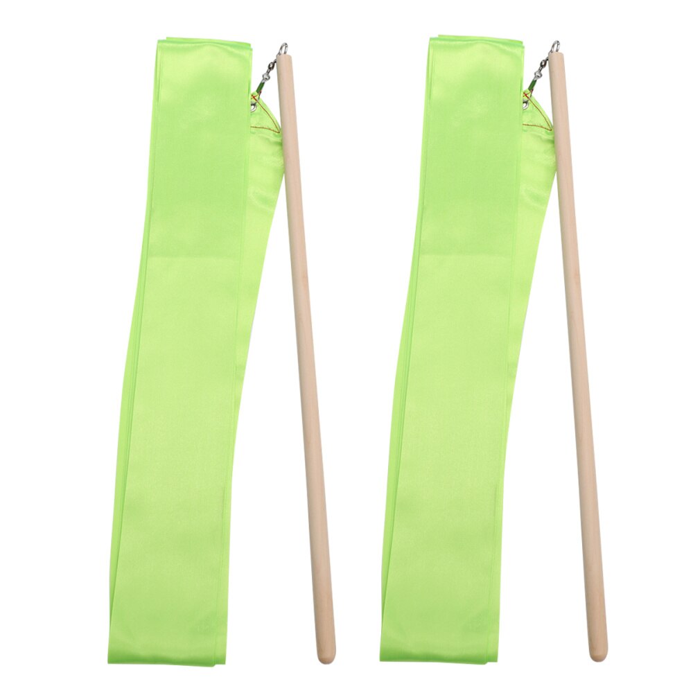 2Pcs 2m Colorful Rhythmic Gymnastics Ribbon Dancing Gymnastics Ribbon Dancing Streamers for Kids Children (Red)