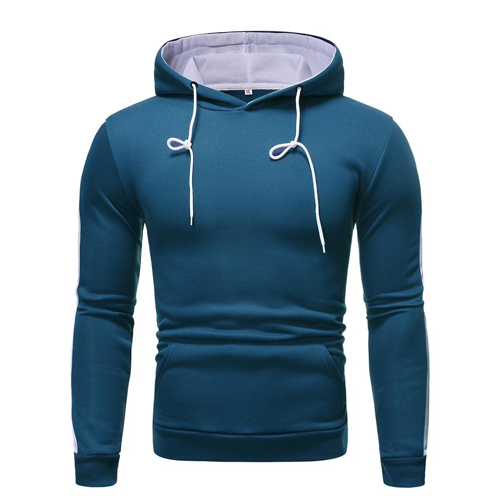 Felpe con cappuccio larghe Casual da uomo blu nero grigio sport traspirante Top: XXL / Blu