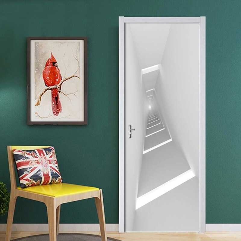 Big Shark Wallpaper Door Decal - PVC Self-Adhesive Mural, 77x200cm, Waterproof - View #4