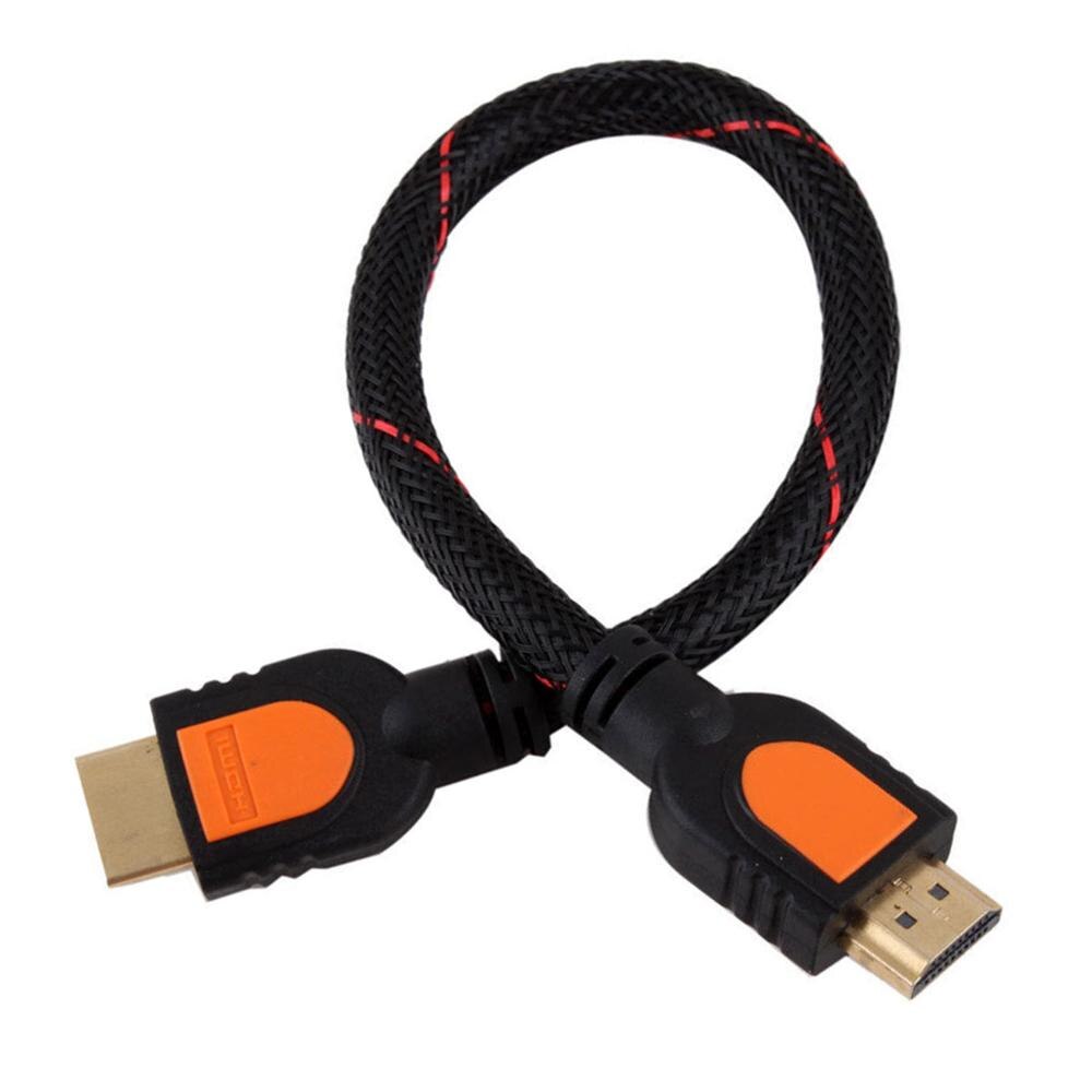 1 Foot short HDMI Cable for HD TV 3D 1080p One Feet HDMI 1.4 braided gold: Default Title