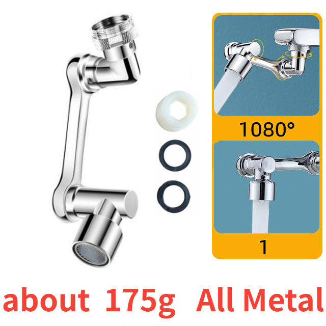 Tutto in metallo 99% universale 1080 ° Testa spruzzatore per rubinetto con rotazione per prolunga, aeratore, ugello gorgogliatore, rubinetto da cucina, lavabo, braccio robot: Oro