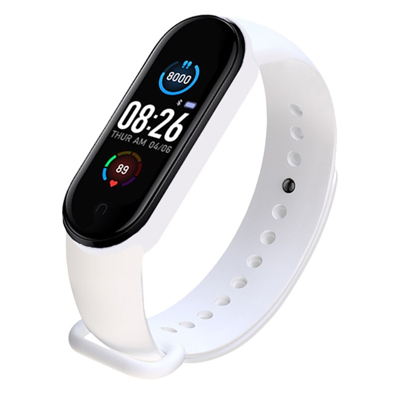 M5 Smart Band Fitness Trcker Sport Bracelet Pedometer Heart Rate Blood Pressure Bluetooth Health Wirstband Weather Smartwatch: White