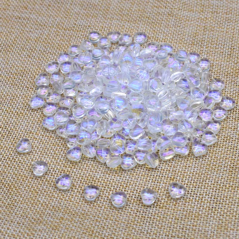 8mm 30/60 kristallen glazen kralen in de vorm van een hartje voor het maken van sieraden, doe-het-zelf kettingen, handgemaakte knutselwerkjes, tsjechische glazen losse tussenkralen: Geel / Ander