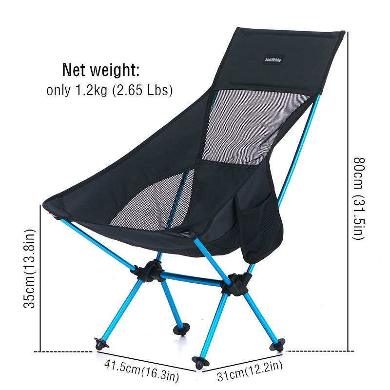 Naturehike Leichte kompakt Falten hoch Angeln Picknick Stuhl Tragbare draussen Falten Camping Stuhl Sitz Faltbare Strand Stuhl