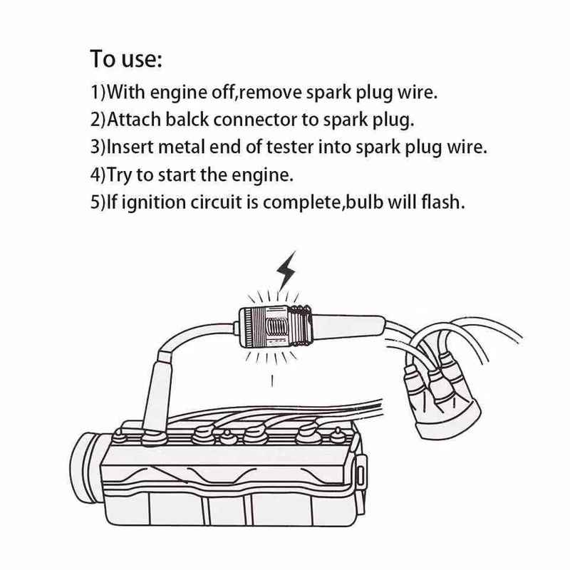 Spark Plug Tester Ignition System Coil Engine In Line Auto Diagnostic Test Tool