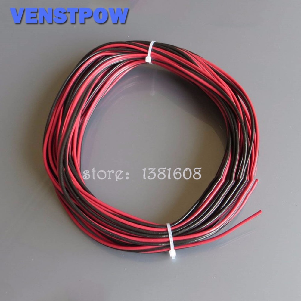 5 m/partij Rood Zwart 2 Pins 22AWG LED Extension Uitgedund Koperdraad Kabel met draad doorsnede 0.3 PVC geïsoleerde Draad voor Auto