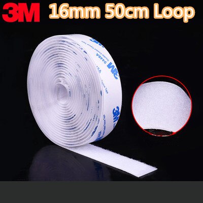 Mocne rzepy zapięcie samoprzylepne taśma haczyk i pętla nylonowa naklejka magiczne rzepy klej z klejem do majsterkowania 16 ~ 110mm 50cm: 16mm white Loop50cm