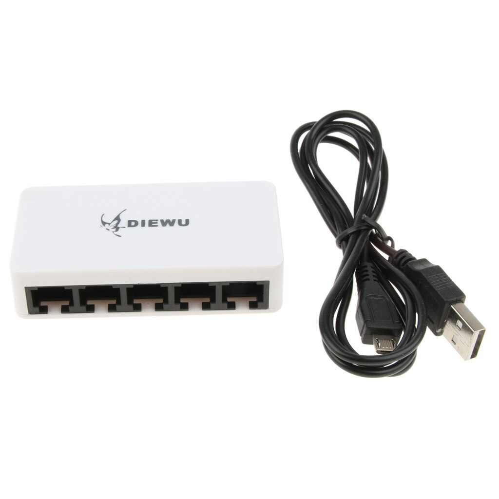 5Ports Fast Ethernet Switch 10/100 Mbps Desktop Network Switcher Hubs