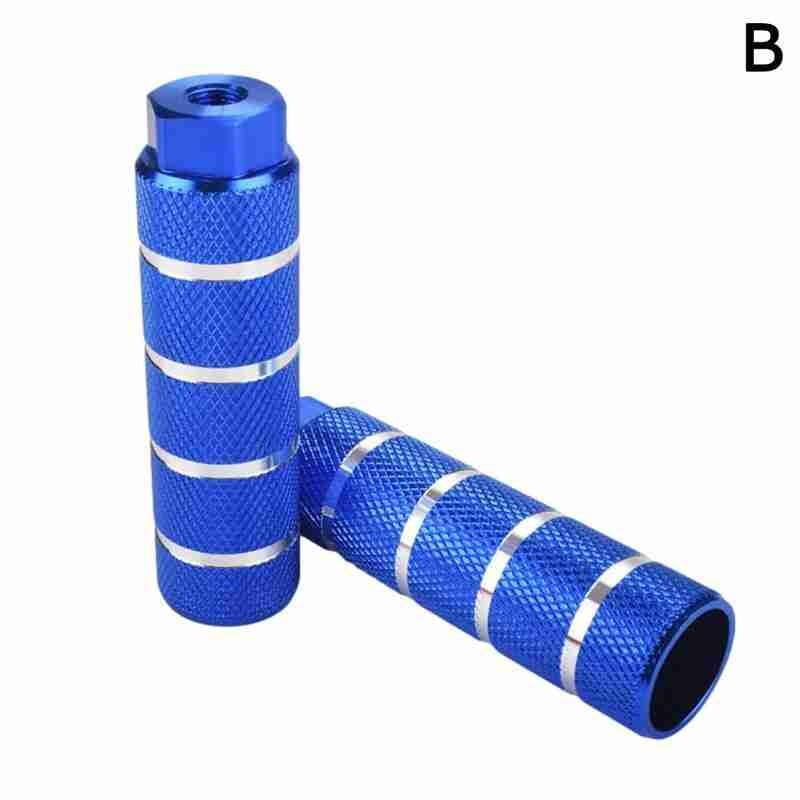 1 paio antiscivolo MTB leva poggiapiedi bici in lega di alluminio pedane anteriori bicicletta BMX pedale acrobatico posteriore pedane pedane cilindro assale U9X8: blu