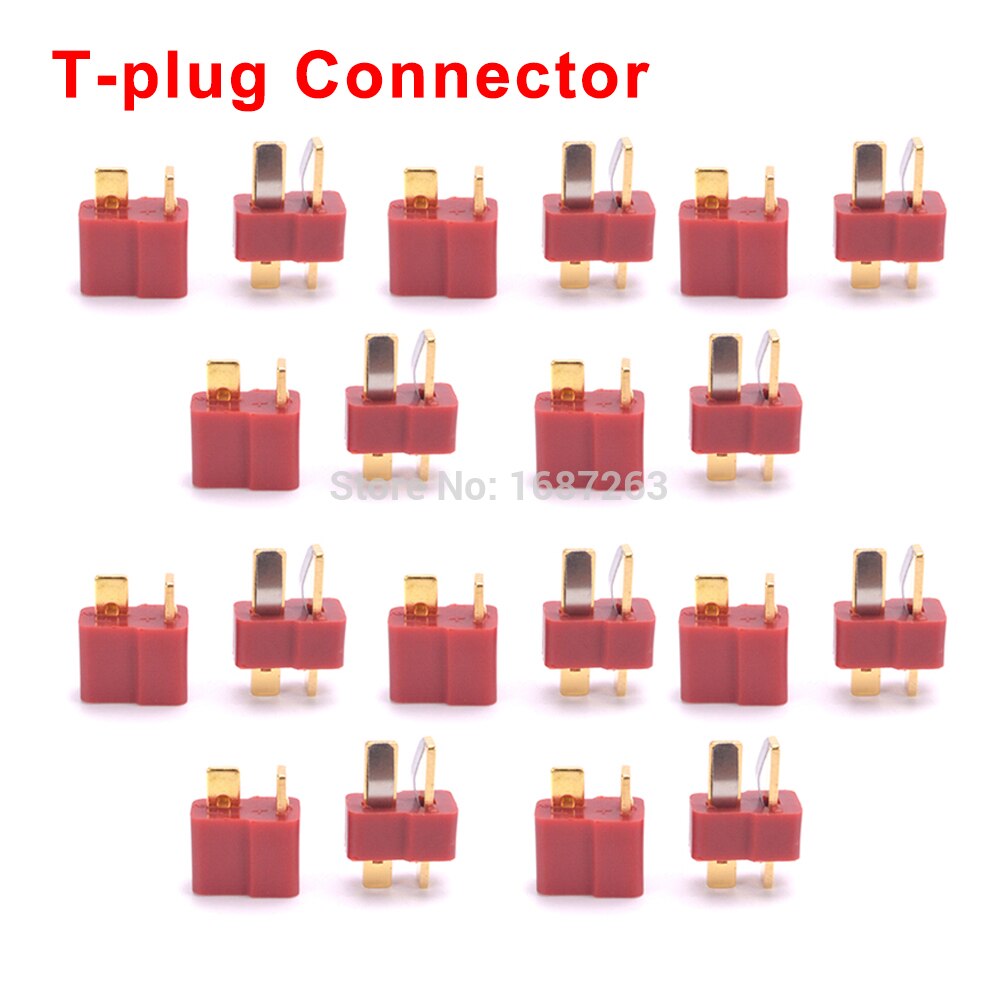 10 Pairs XT30 XT30U XT60 XT60H XT90 EC2 EC3 EC5 T Plug Battery Connector Set Male Female Gold Plated Banana Plug for RC Parts: 10pairs T-plug