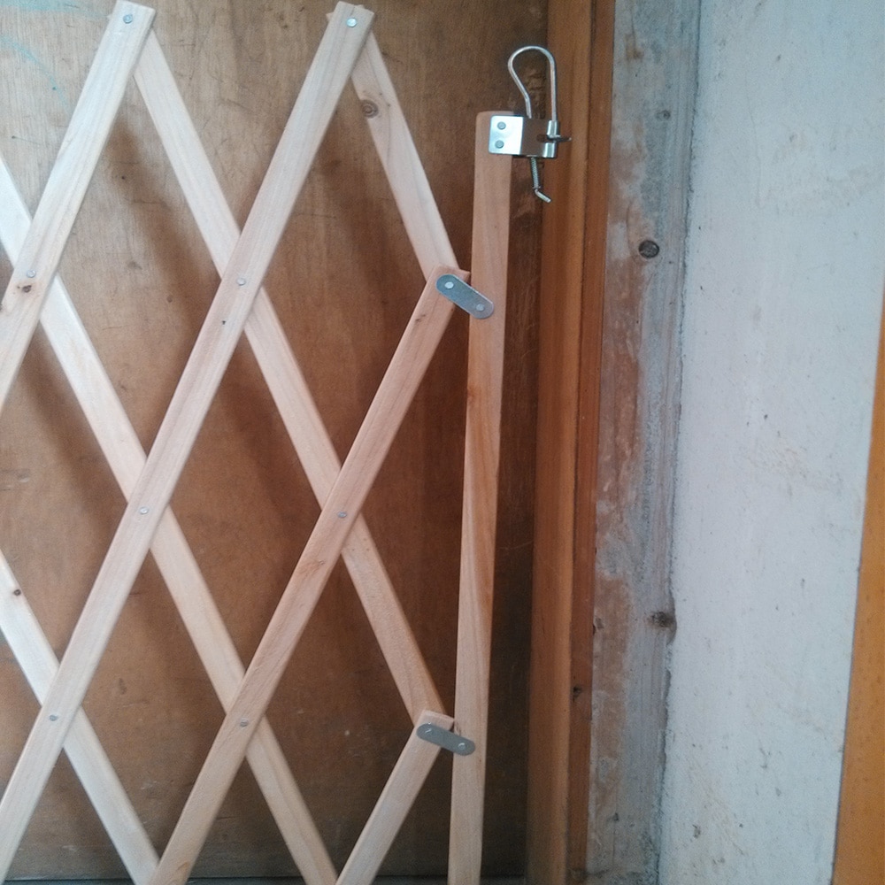 Foldable Pet Barrier Fence Cat Dog Gate Wooden Retractable Pet Fence Sliding Door Safety Isolation Gate