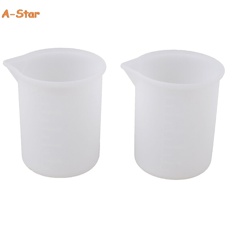 Silicone Transparent Cup Scale Crystal Glue Measuring Cup Reusable Measuring Tools For DIY Baking Kitchen Accessories 100ml