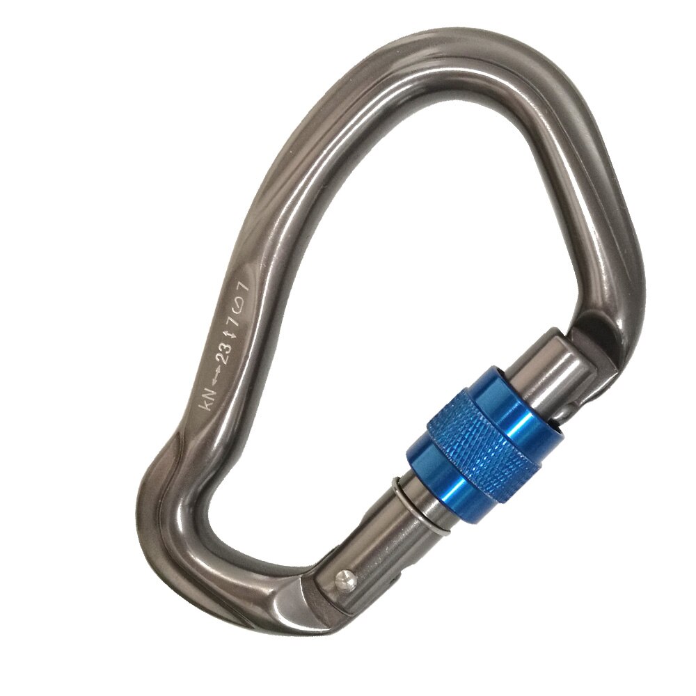 23KN Rock Climbing Srewgate Master Lock Carabiner Safety Buckle Security Twist-lock Lock Tree Carving Equipment Gear