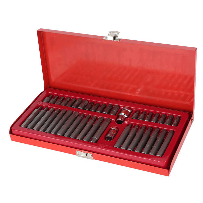 Auto reparatur werkzeuge toolbox /set Wrench Stern Spline Hex Buchse Bit Kit 1/2in 3/8in Stick mit Rot Toolbox Auto