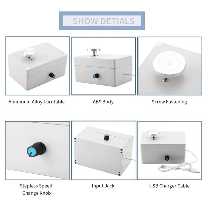 Pottery Machine, 2000Rpm USB Pottery Wheel Mini Clay Making Ceramic DIY Craft for School Teaching, Pottery Bar