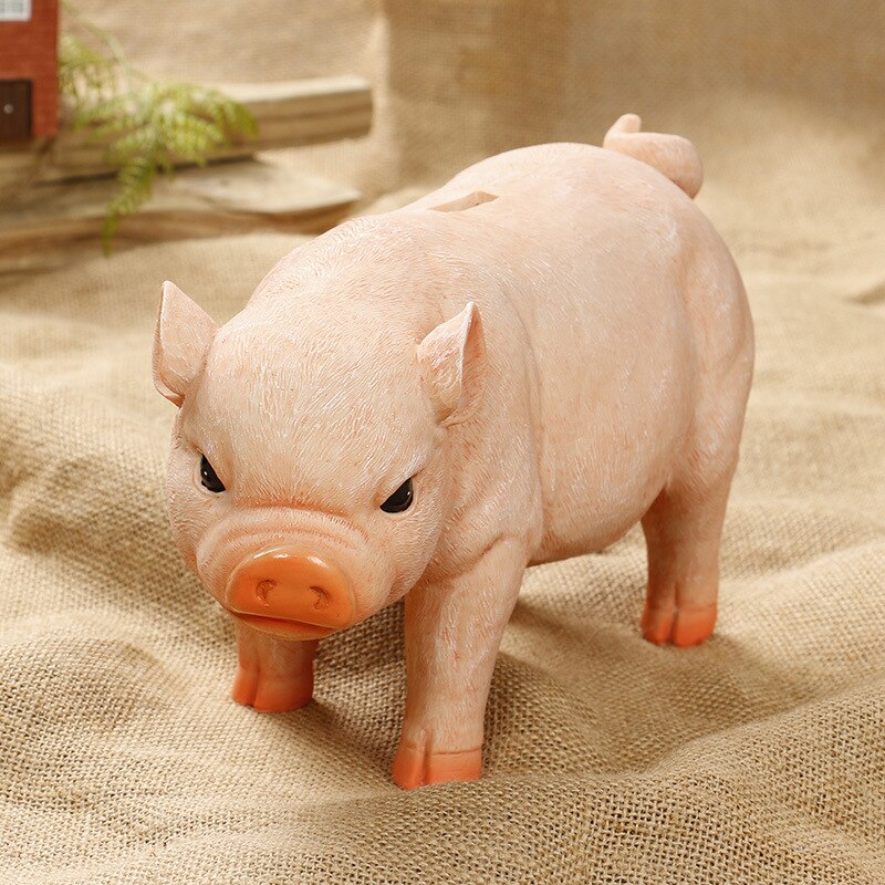 Home decoration super large capacity three color super cute pig piggy bank resin crafts ornaments