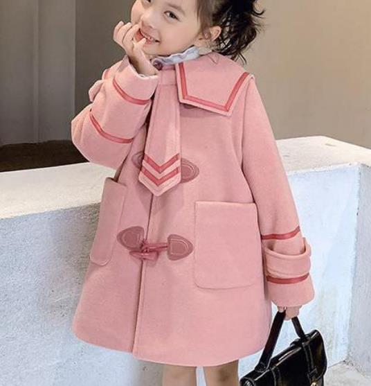 Abrigo de lana estilo pijo para niña, abrigo grueso y cálido, mezcla de lana vintage, prendas de vestir, Otoño e Invierno