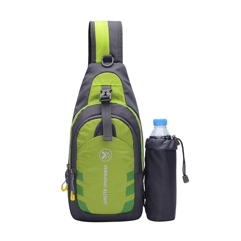 Sling Bag Chest Shoulder Backpack Crossbody Bags With Bottle Holder For iPad Tablet Outdoor Camping Hiking: Green