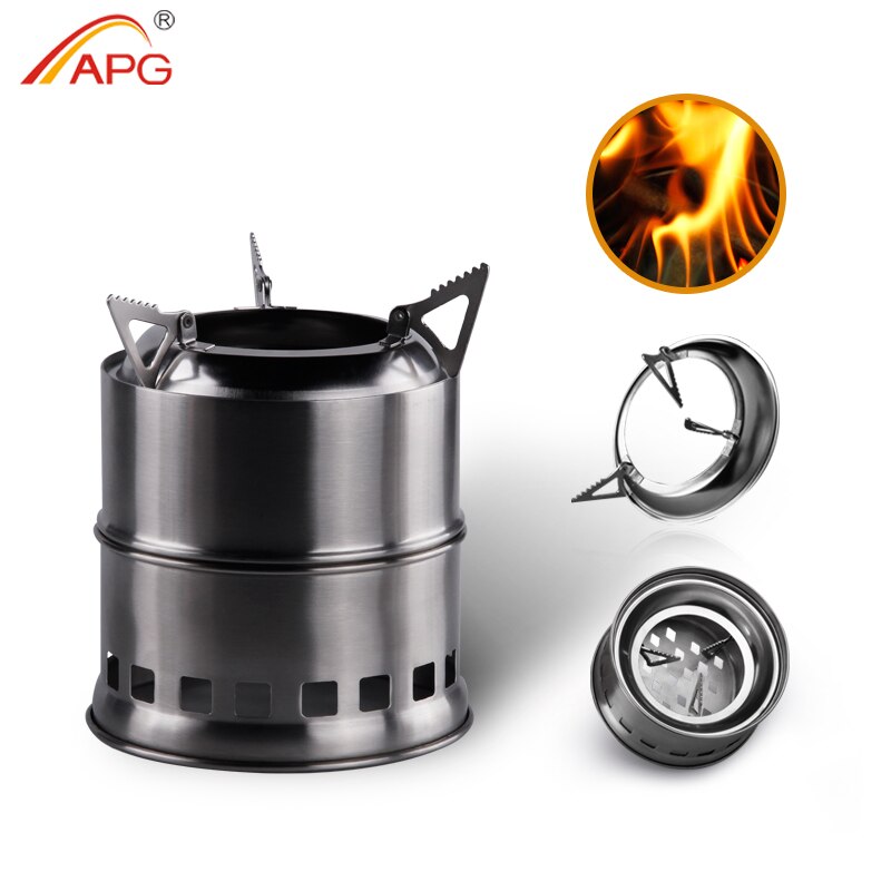 APG Outdoor wood gas wood-burning stove portable folding firewood stove camping gasification furnace