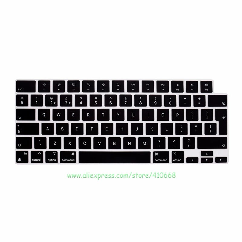 Adesivi Per Tastiera Inglese Standard, La Caverne D'Eabani, PVC Resistente, Caratteri Pretagliati 11x13 Mm, Finitura Satinata