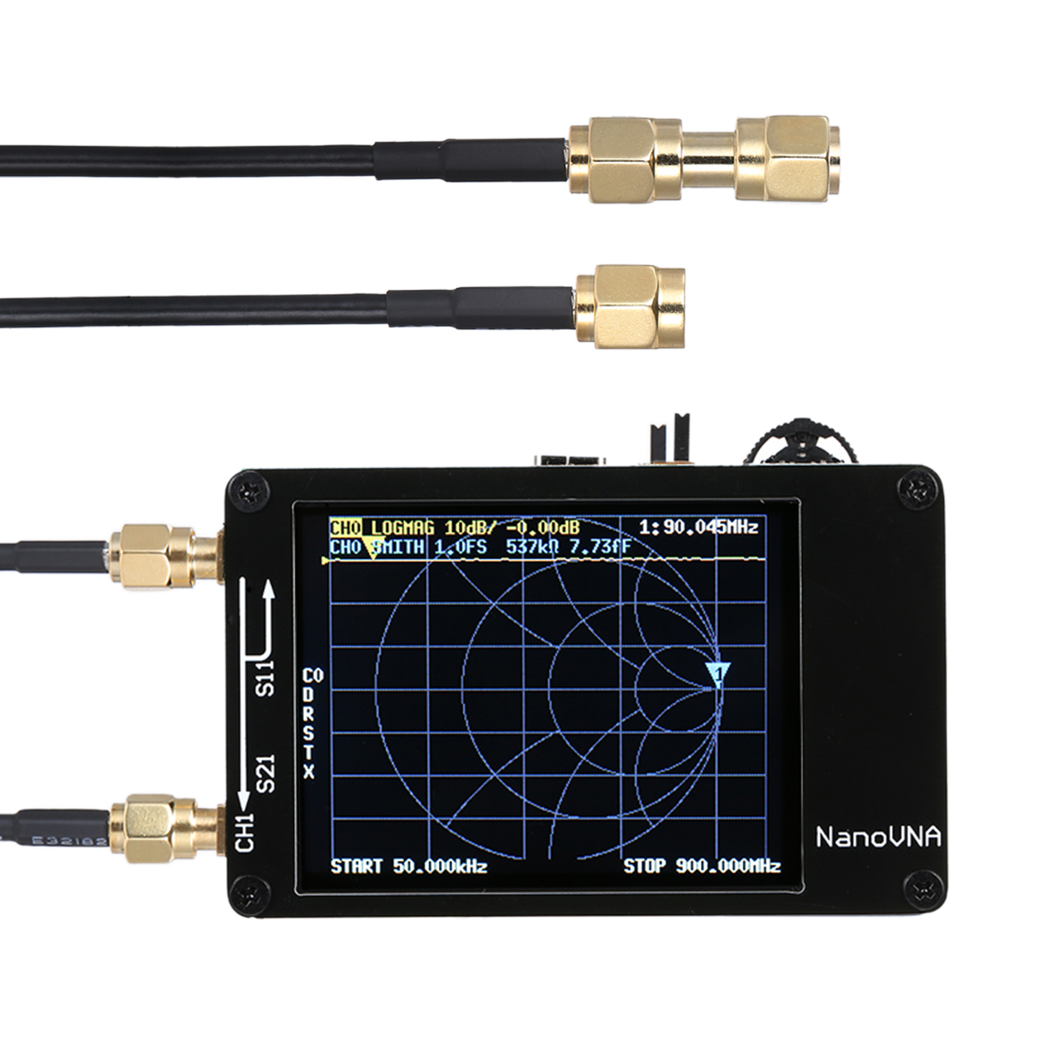 Vector Network Analyzer 50KHz-900MHz 2.8in TFT Digital Display Touching Screen UHF HF VHF MF Tiny Antenna Analyzer Tool