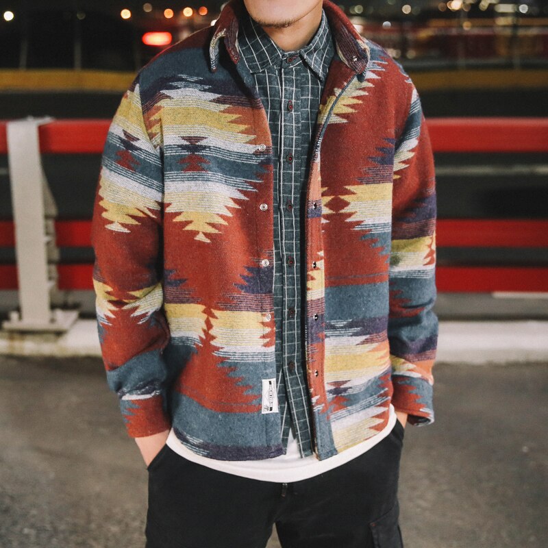 Dikke overhemden voor heren vintage wollen vrijetijdskleding casual overhemd heren plus size streetwear chemise homme flanel