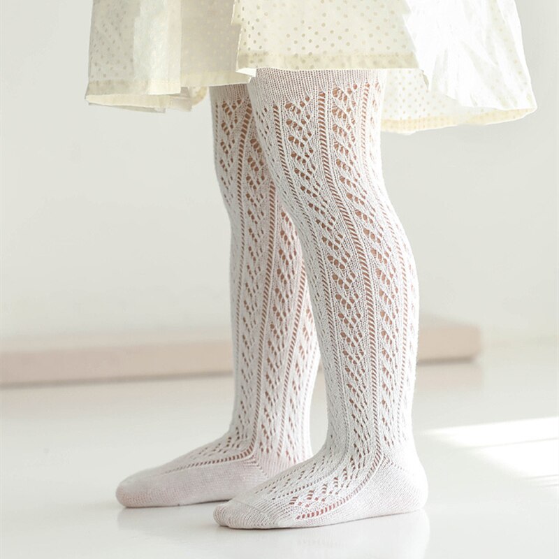 Primavera proprietà maglia sottile neonato collant per bambini ragazze principessa collant calze per bambini bianco rosa grigio morbido cotone calze