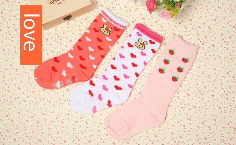 3pairs=a lot cotton Baby socks boy girl kids floor casual sock anti-slip good elastic for 1-3years children: 3