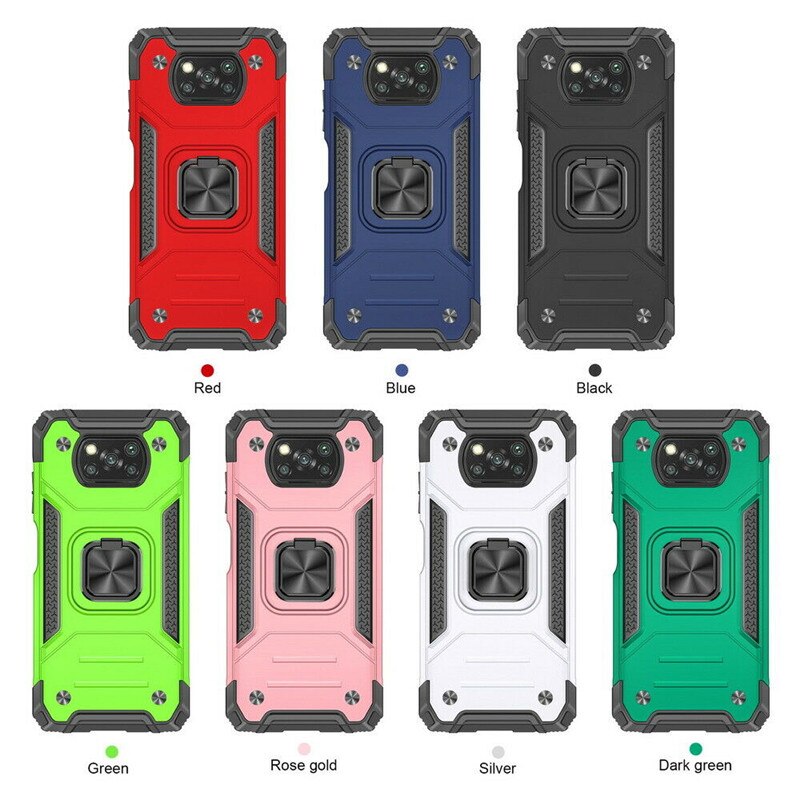Shockproof Armor Ring Case Voor Xiaomi Poco X3 Pro Telefoon Cover Hybrid Hard Pc Soft Frame Beugel Case Voor Poco f3