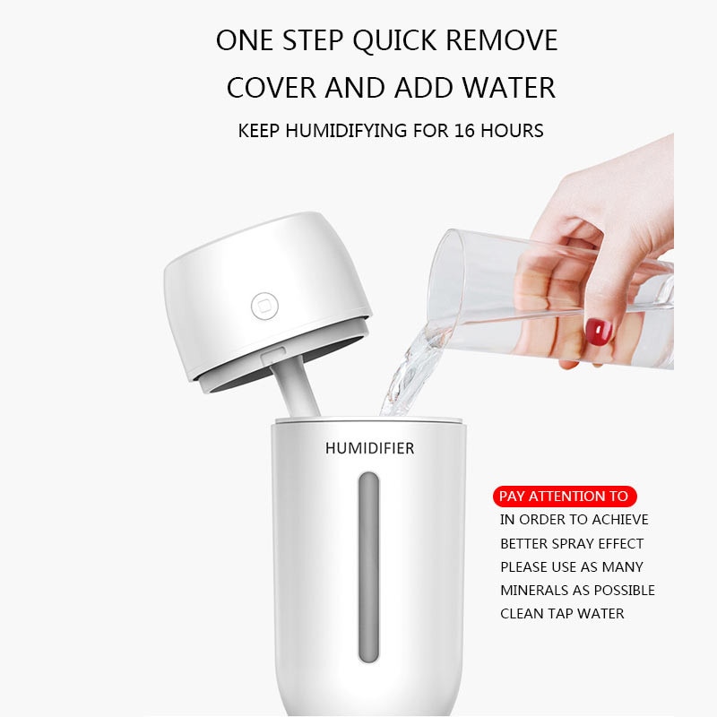 ELOOLE 320ML Luftbefeuchter Mit Batterie für Heimat Sekretariat Tragbare USB Aroma Diffusor Auto Nebel Hersteller Ultraschall Befeuchtung