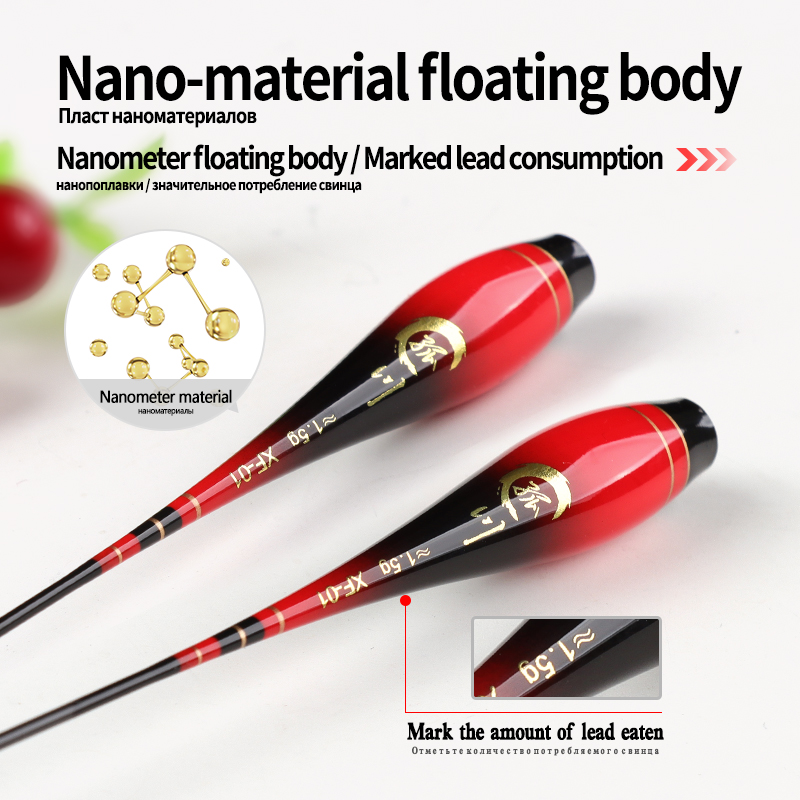 3 uds Nano flotador luminoso cuerpo flotador pie + 3 uds tubos + 1 ganchos de bolsa + 1 flotador cuerpo de boya sin cola No batería CR425 aparejos de pesca