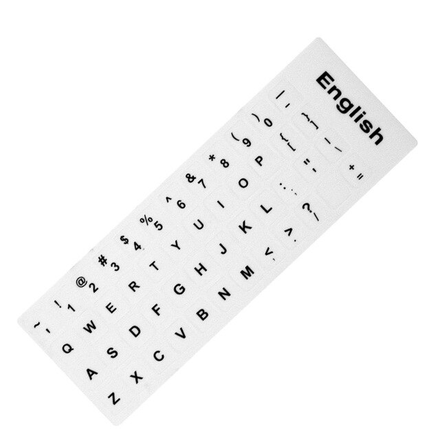 Autocollants clavier d'ordinateur portable étanche espagnol/anglais/russe/français Deutsch/arabe/coréen/japonais/hébreu/thaï disposition du clavier: English White