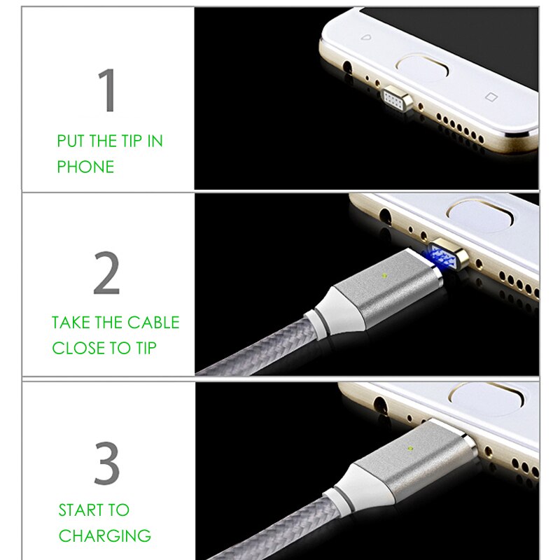 Magnetic Lightning Cable for iPhone &amp; iPad 3.3 FT Gen 5 (silver)