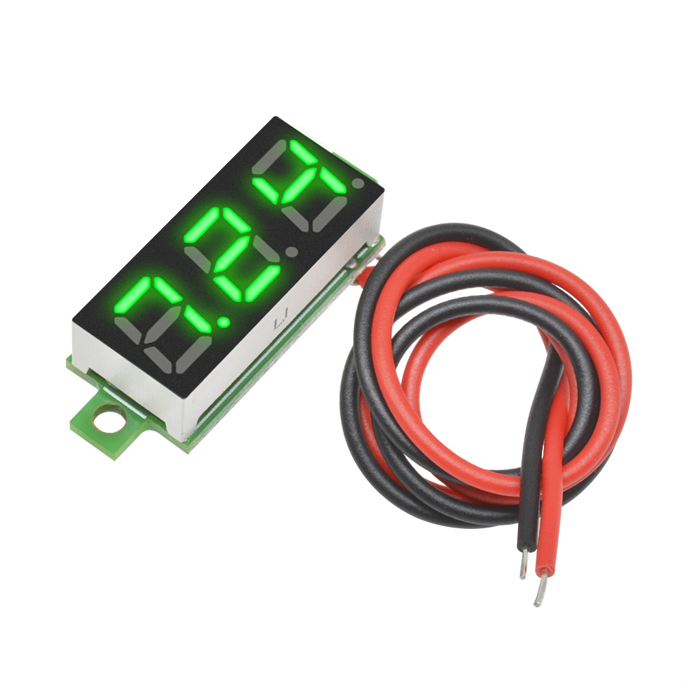 Dc 3.5-30v 2 leder 0.28 tommer mini digital spændingsmåler detektormåler led voltmeter panel voltmonitor tester til bil bil: Grøn