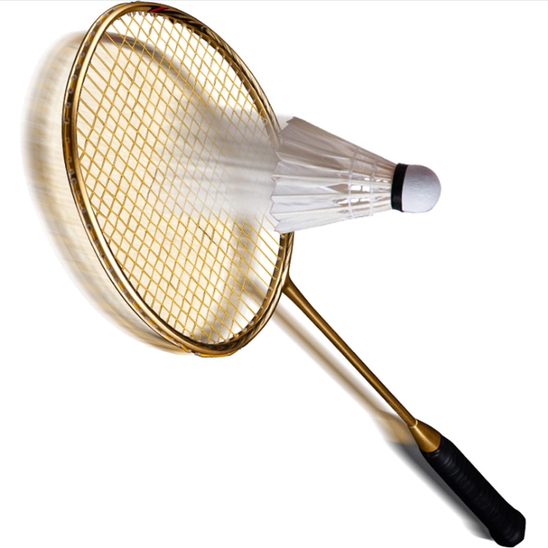 1 stk voksen full karbon badmintonracket lett trening 5u/g4 både offensiv og defensiv streng håndlim racket