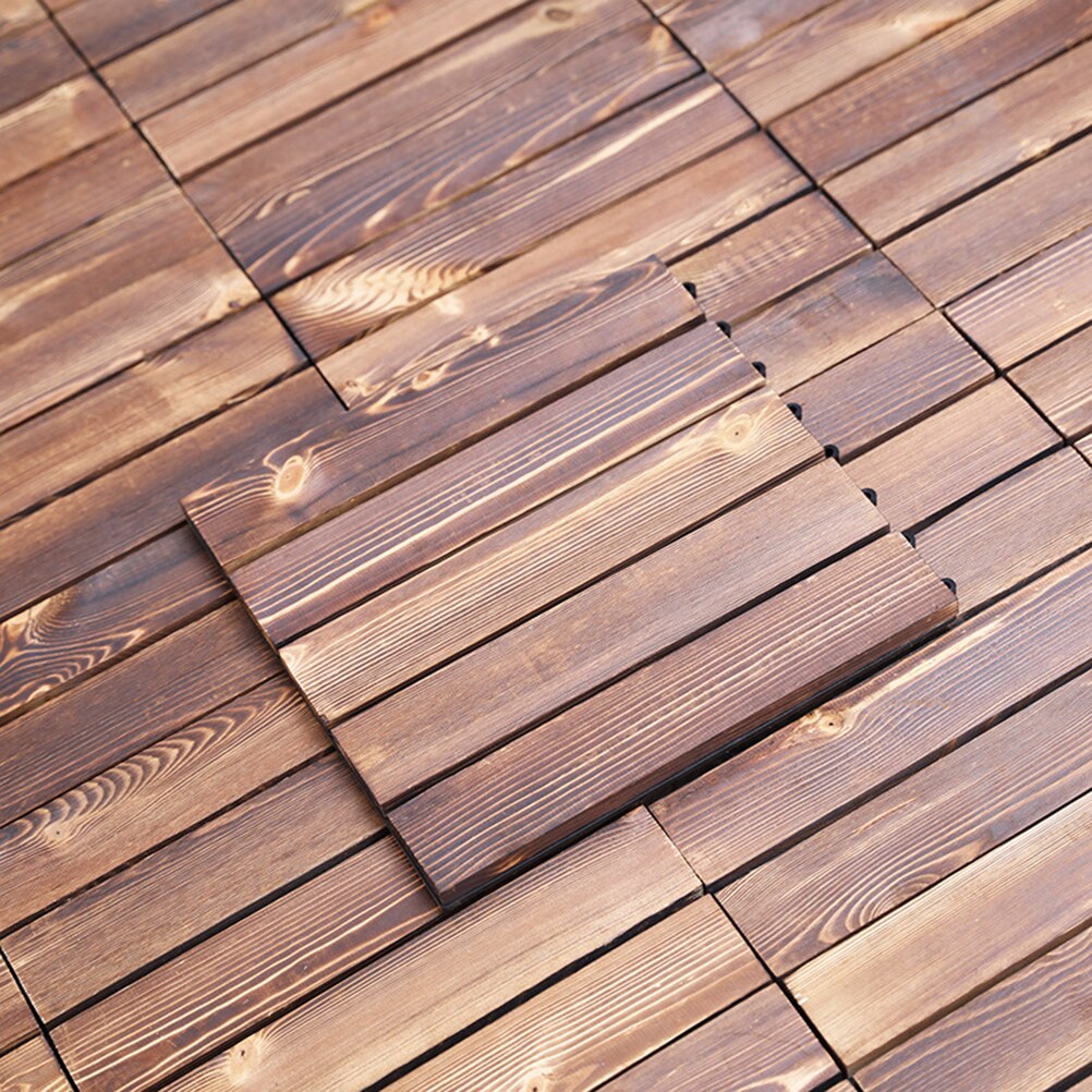 Wood Patio Paver Interlocking Flooring Tile Interlocking Deck Tile for Outdoor and Floors