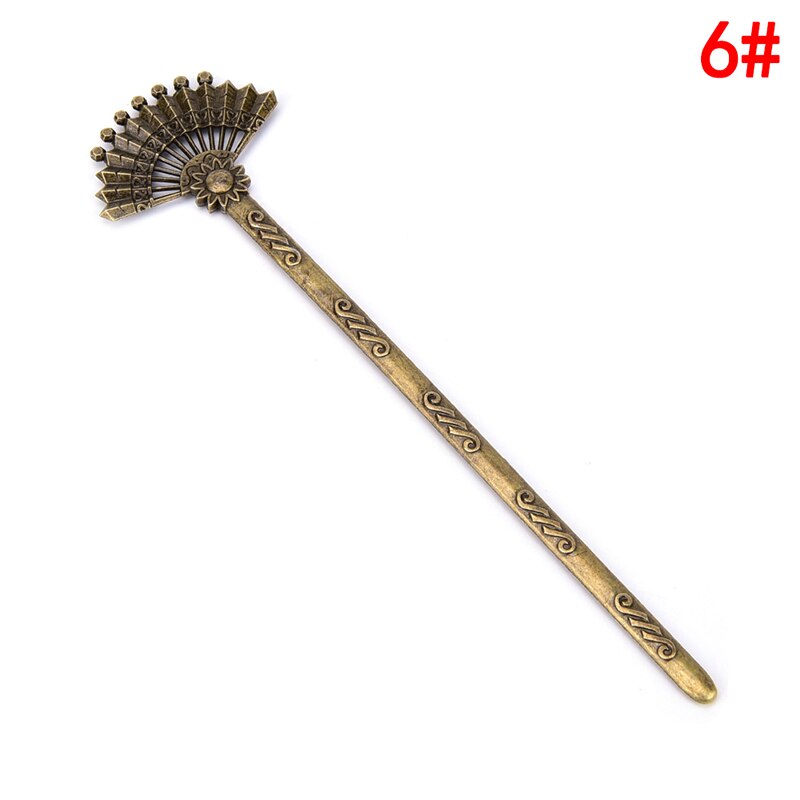 Chinese Vintage Bronze Antique Hair Sticks Hairpin DIY Zinc Alloy Metal Jewelry Accessories Bob Bookmark: 29