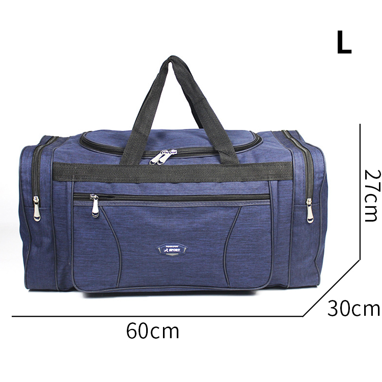 Oxford-bolsas de viaje impermeables para hombre, bolso de viaje de mano, grande, de gran capacidad, para fin de semana: L-blue