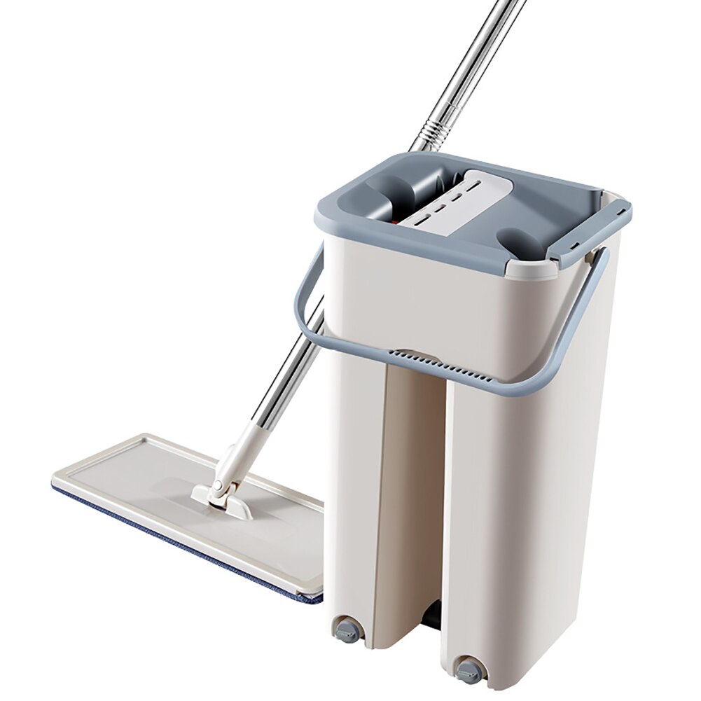 Gulv rengøring stue rebound automatisk spand udskiftning klud værktøj flad moppe sæt hjem klemme sanitære pladsbesparelse: Default Title