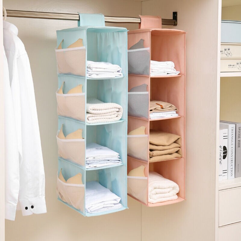 2/3/4 lag tøj hængende skuffeboks undertøj sortering opbevaringsposer væg garderobe skab arrangør skohylder organisatoriske
