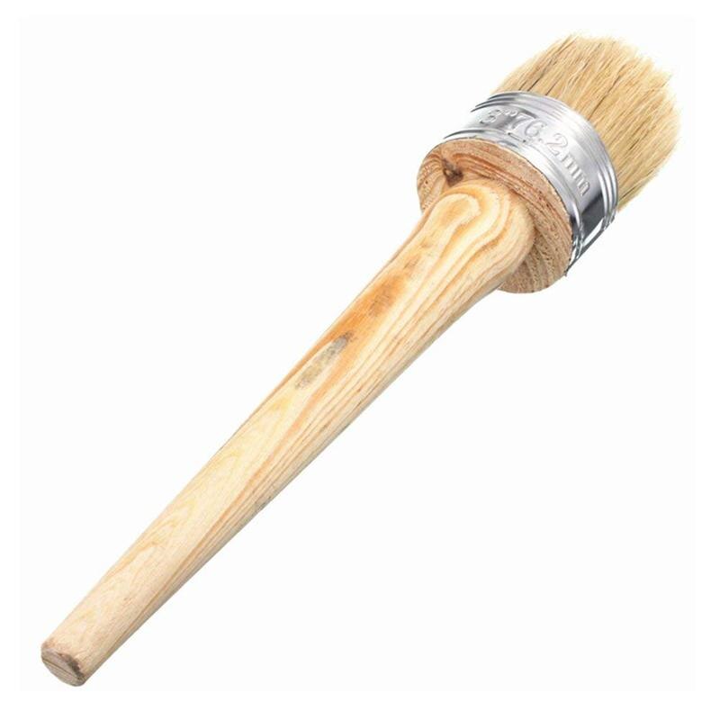 Cepillo de cera para pintura, para pintar o encerar muebles, plantillas Folkart, decoración del hogar, pinceles grandes de madera con cerdas naturales