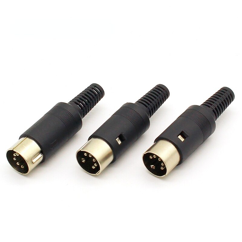 3pcs/lot DIN male Plug Cable Connector 5 Pin with Plastic Handle