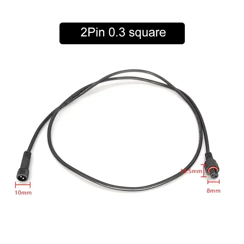 Cable de extensión impermeable de 2 pines macho a hembra 0,3/0,5/0,75/1,0/1,5/2,5 enchufe cuadrado conector LED para exteriores cable de alimentación de lámpara de 10M: Verde militar / 2P
