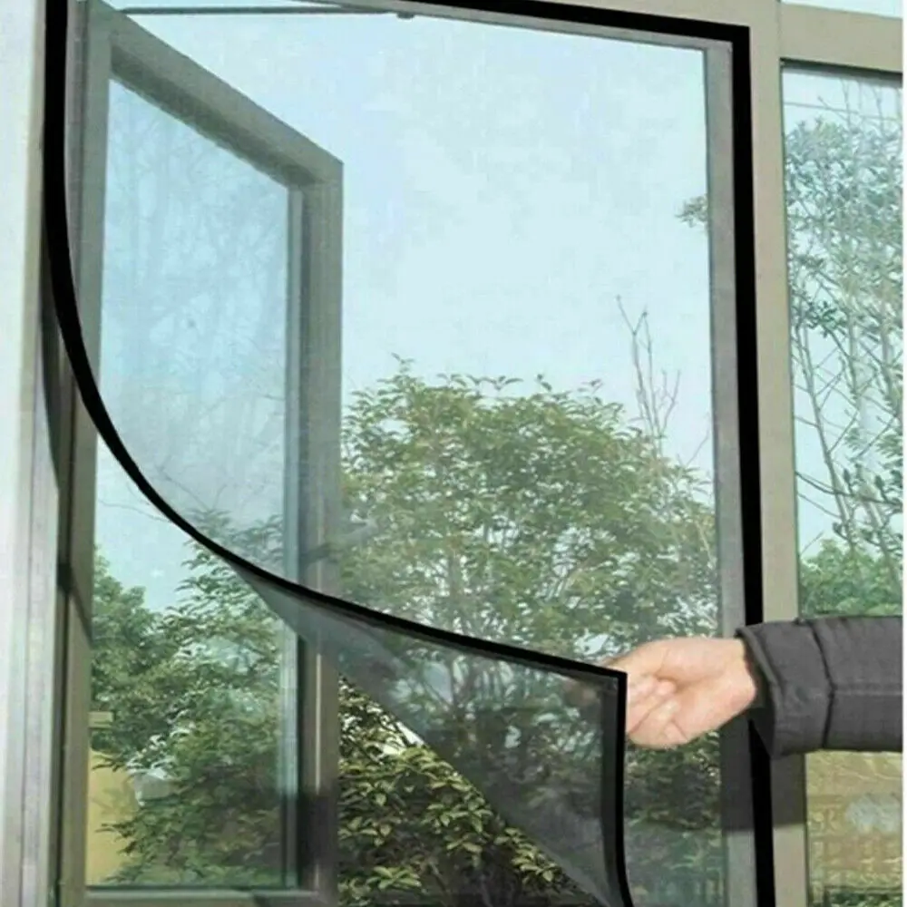Sommar självhäftande fönsterskärm myggskyddande förhindrar flygande insekter osynliga nätgardiner avtagbar magnetisk skärmfönster